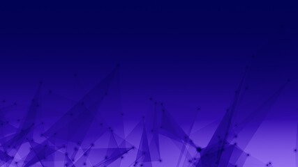 Abstract technology and science polygonal space low poly dark background Tone blue purple with connecting dots and lines.