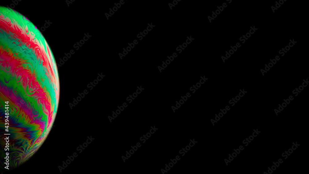 Wall mural abstract background planet. globe planet earth in galaxy universe space with sun on black background