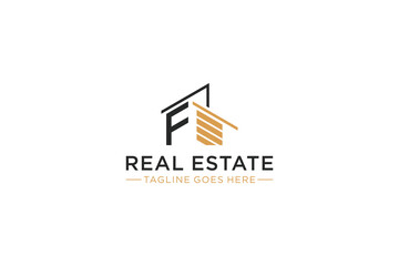Letter F for Real Estate Remodeling Logo. Construction Architecture Building Logo Design Template Element.