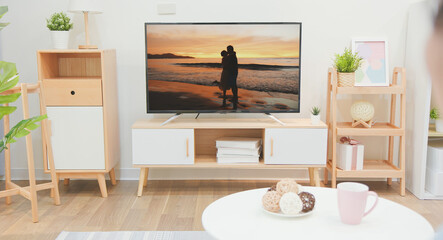 asian woman watching movie