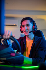 cybersport gamer play car racing © ryanking999