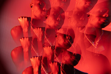 Portrait With Kaleidoscopic Filter Of A Black Man.