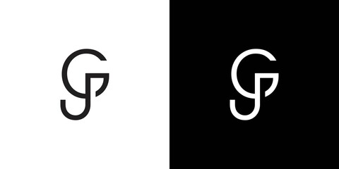 Modern and elegant GP logo initials