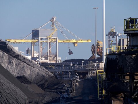 Coal Shipping Port Crane, Exports Imports Loading Dock, IJmuiden, Netherlands, EU