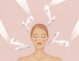 high tech surgery robot performs plastic surgery.