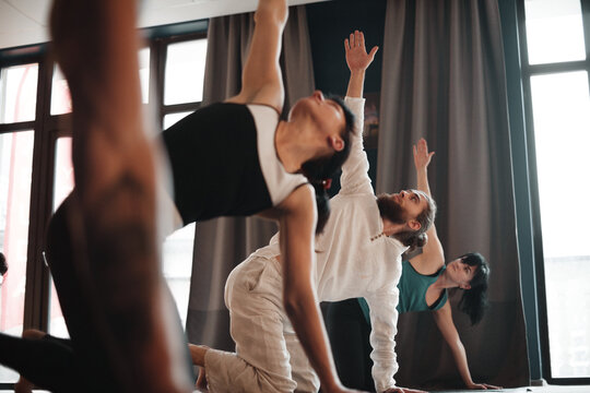 Group doing Box pose with Arm Extension