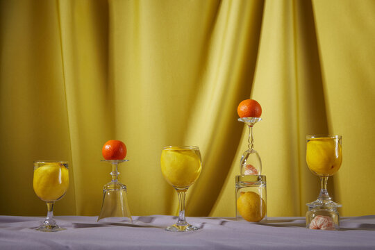 Still life with lemons and clementines