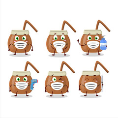 A picture of mate tea cartoon design style keep staying healthy during a pandemic