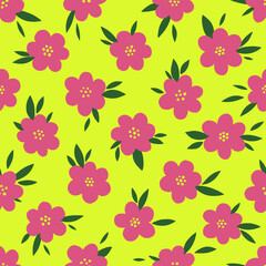 Fototapeta na wymiar Seamless pattern flower design.Print botanical textile fabric fashion.Modern vintage style.