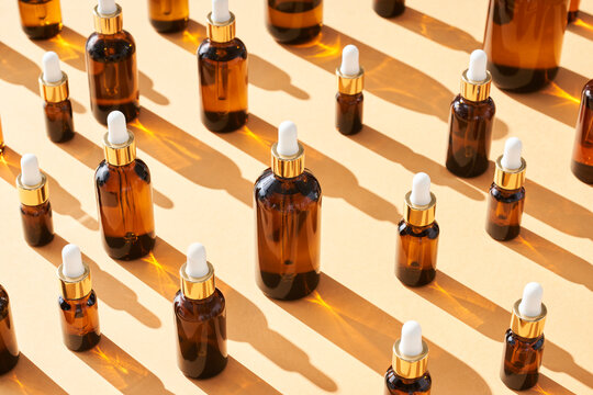 Composition of bottles with essential oils