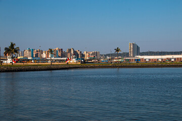 View of Durban Harbour with Residential Buildings in Background