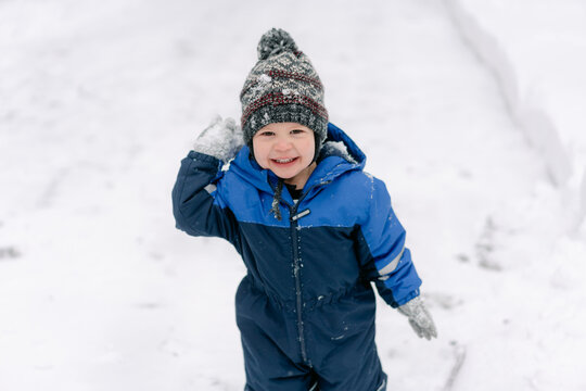 young boy in the snow