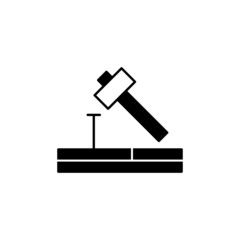 Carpentry, construction, equipment, hammer, repair, wood, work icon 