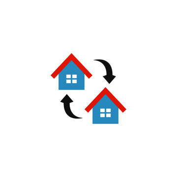recommend clip art: house, moving house relocation icon in color icon, isolated on white background 
