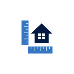 Architecture design icon in color icon, isolated on white background 