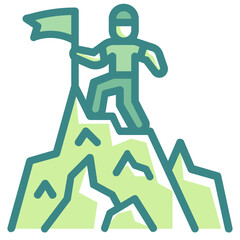 mission green twotone line icon