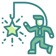 motivation green twotone line icon