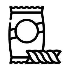 torchietti pasta line icon vector. torchietti pasta sign. isolated contour symbol black illustration