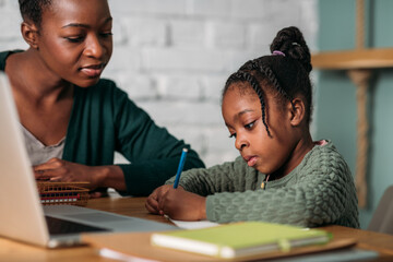 A Woman and Her Little Girl at Home