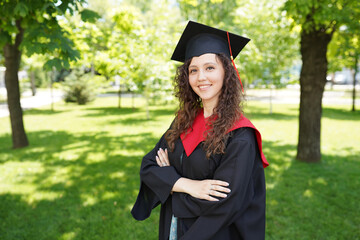 successful graduating student with nature background