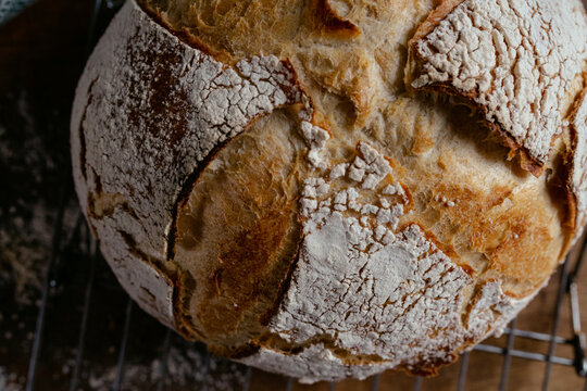 sourdough bread on wooden table