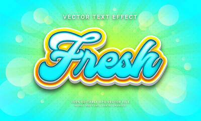 Fresh editable text effect with blue color theme