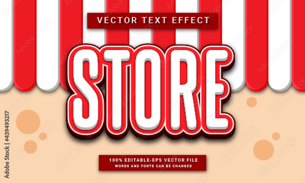 Poster store editable text effect with red color theme