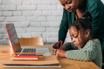 A Woman and Her Little Girl at Home