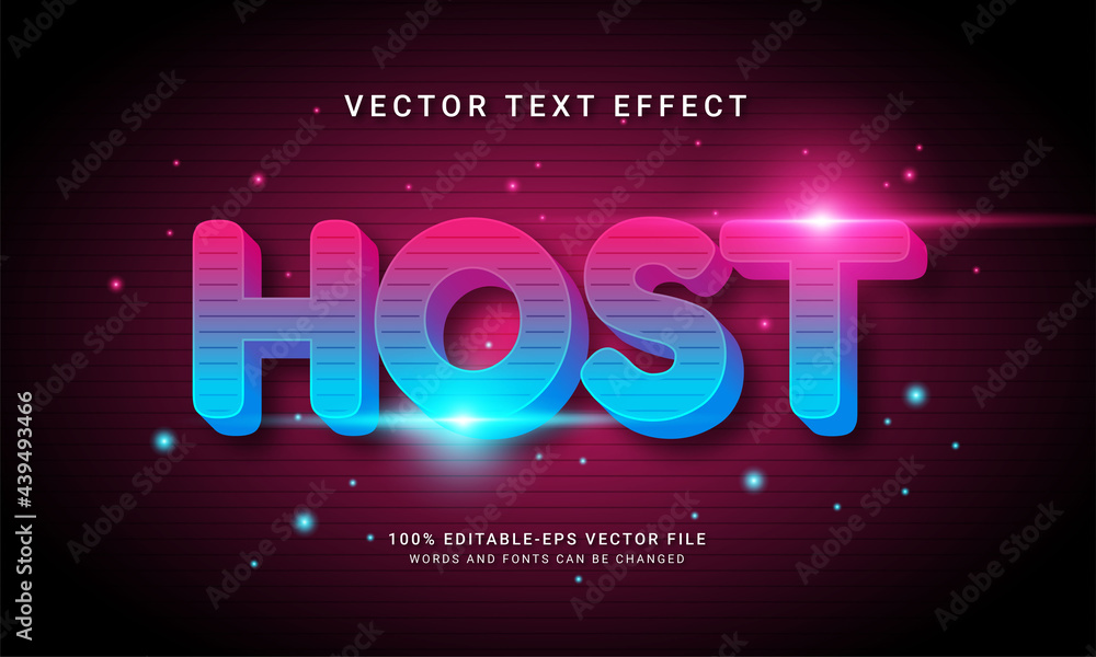 Poster host editable text effect with modern light theme