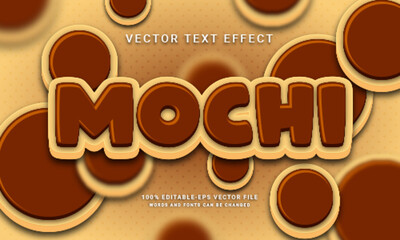 Mochi editable text effect with sweet food menu theme