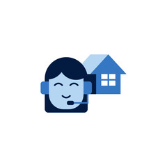 Estate Agent, house consultant, house sale icon in color icon, isolated on white background 