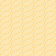 Mango and White Seamless Circles Pattern Background. Geometric Overlapping Pattern.