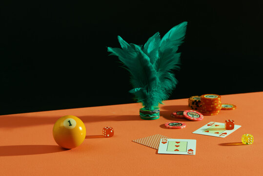 Games equipment for leisure games, casino and bar sports.