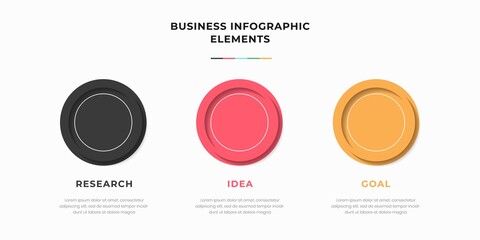 Presentation business infographic template with 3 options or steps. Modern infographic design template. Creative concept of five stages of business project