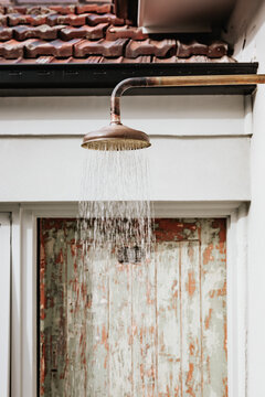 Outdoor brass shower