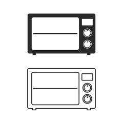 Fototapeta premium Microwave Oven Icon Vector. Silhouette and Outline Vector Design