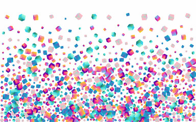 Holographic Cube Vector White Background.