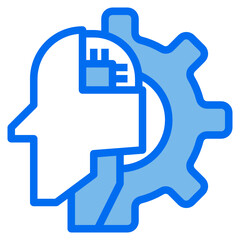 gear blue line icon