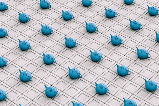 render of Blue teapot