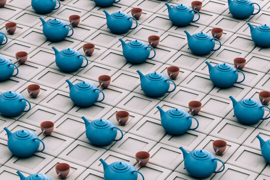 Blue tea pot