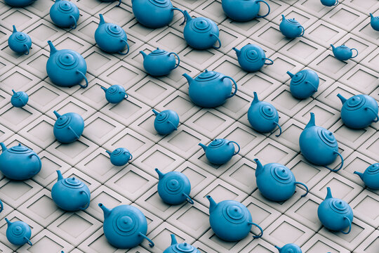 Blue tea pot