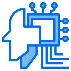 processor blue line icon