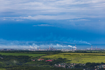 Emissions from an oil refinery plant harmful to nature