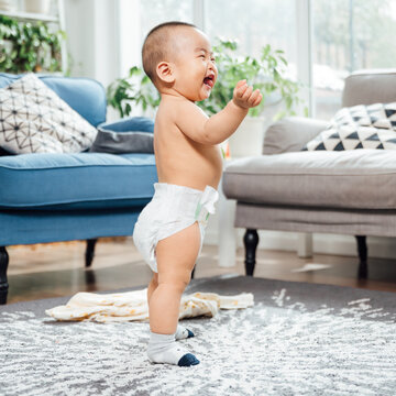 cute little baby at home