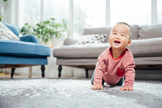 cute little baby at home