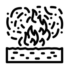 burning field peat line icon vector. burning field peat sign. isolated contour symbol black illustration