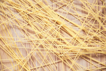 Spaghetti texture in a chaotic manner. View from above. 