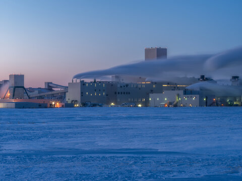 night view of cogeneration and potash