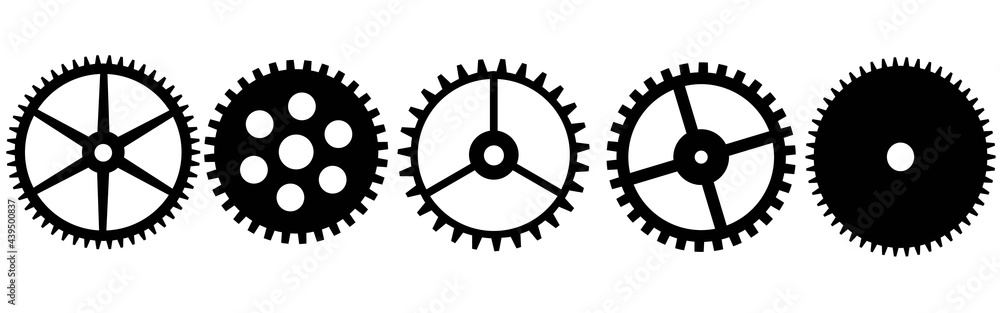 Poster setting gears icon. cogwheel group. gear design collection on white background - stock vector.