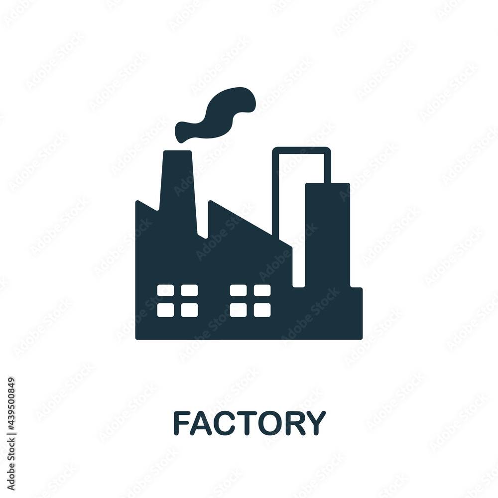 Poster factory icon. monochrome simple element from manufacturing collection. creative factory icon for web